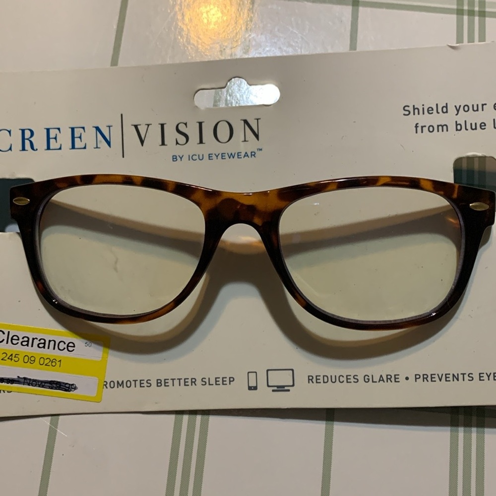 Screen vision blue light glasses. tortoise.
